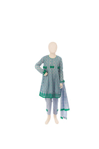 KBD-00517 Embroidered 3PC Suit - Komal's