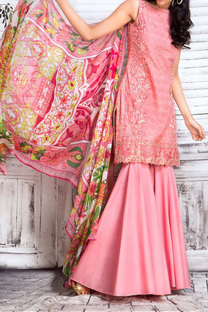 FE-61 Embroidered Chiffon 3PC Suit