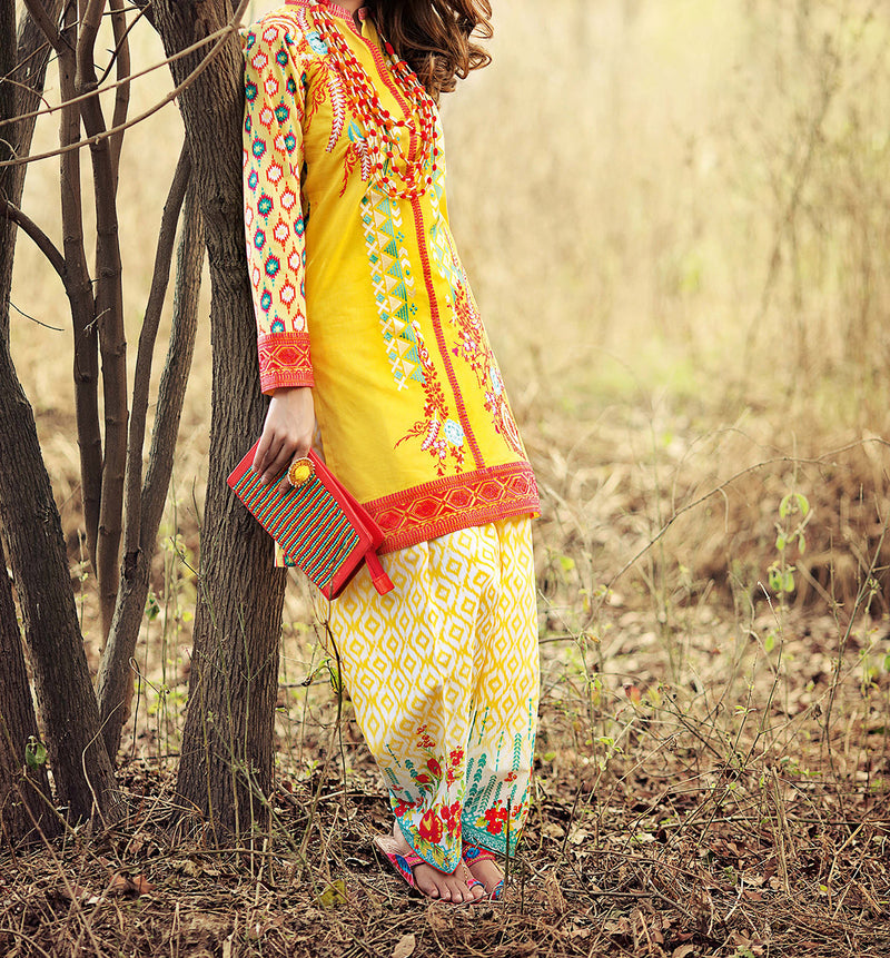 GT-7 Embroidered Chiffon 2PC Suit - Komal's