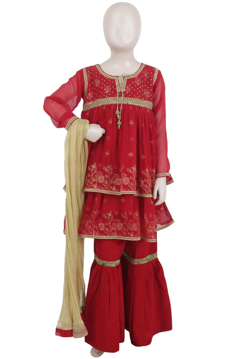 Girls Formal Embroidered 3PC Suit